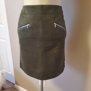 Loft Green Suede Skirt